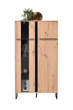 Schrank Hoggas 84,5cm 2 Türen - Eiche/Schwarz