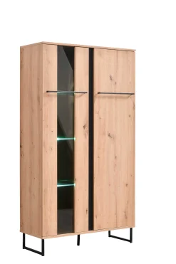 Schrank Hoggas 84,5cm 2 Türen - Eiche/Schwarz