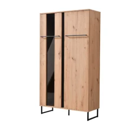 Schrank Hoggas 84,5cm 2 Türen - Eiche/Schwarz