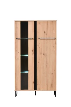 Schrank Hoggas 84,5cm 2 Türen - Eiche/Schwarz