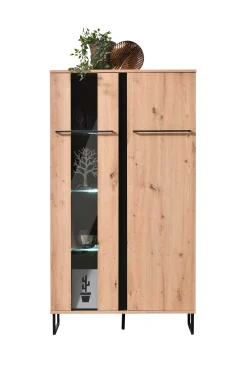 Schrank Hoggas 84,5cm 2 Türen - Eiche/Schwarz