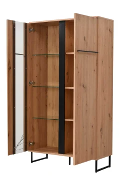 Schrank Hoggas 84,5cm 2 Türen - Eiche/Schwarz