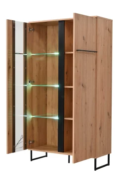 Schrank Hoggas 84,5cm 2 Türen - Eiche/Schwarz