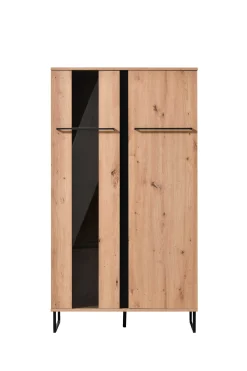 Schrank Hoggas 84,5cm 2 Türen - Eiche/Schwarz