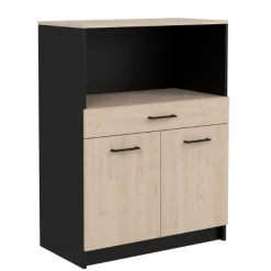 Schrank Item 80x43x107cm 2 Türen 1 Schublade - Eiche/schwarz