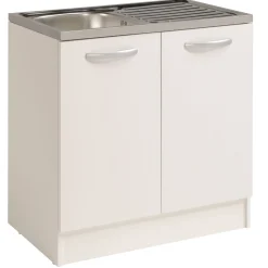 Schrank Spring 80 cm ohne Waschbecken - 2 Türen - weiß