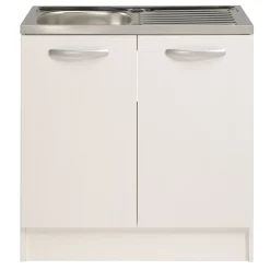 Schrank Spring 80 cm ohne Waschbecken - 2 Türen - weiß
