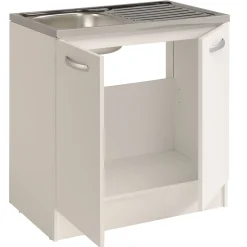 Schrank Spring 80 cm ohne Waschbecken - 2 Türen - weiß