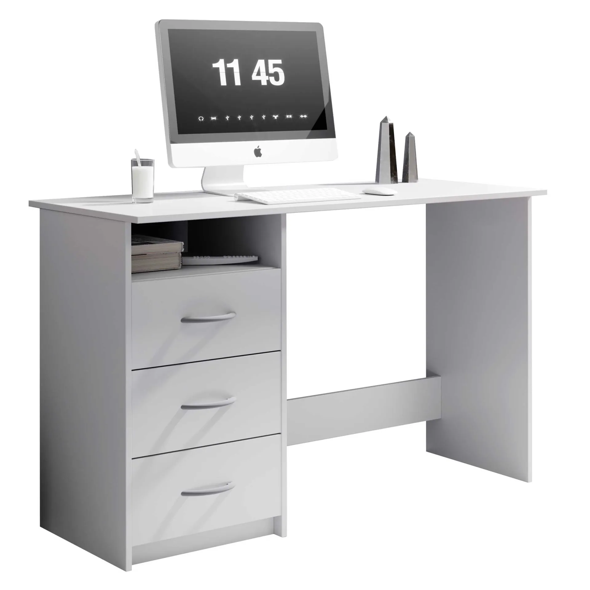 Emob Schreibtisch Adriano 123cm mit 3 Schubladen -