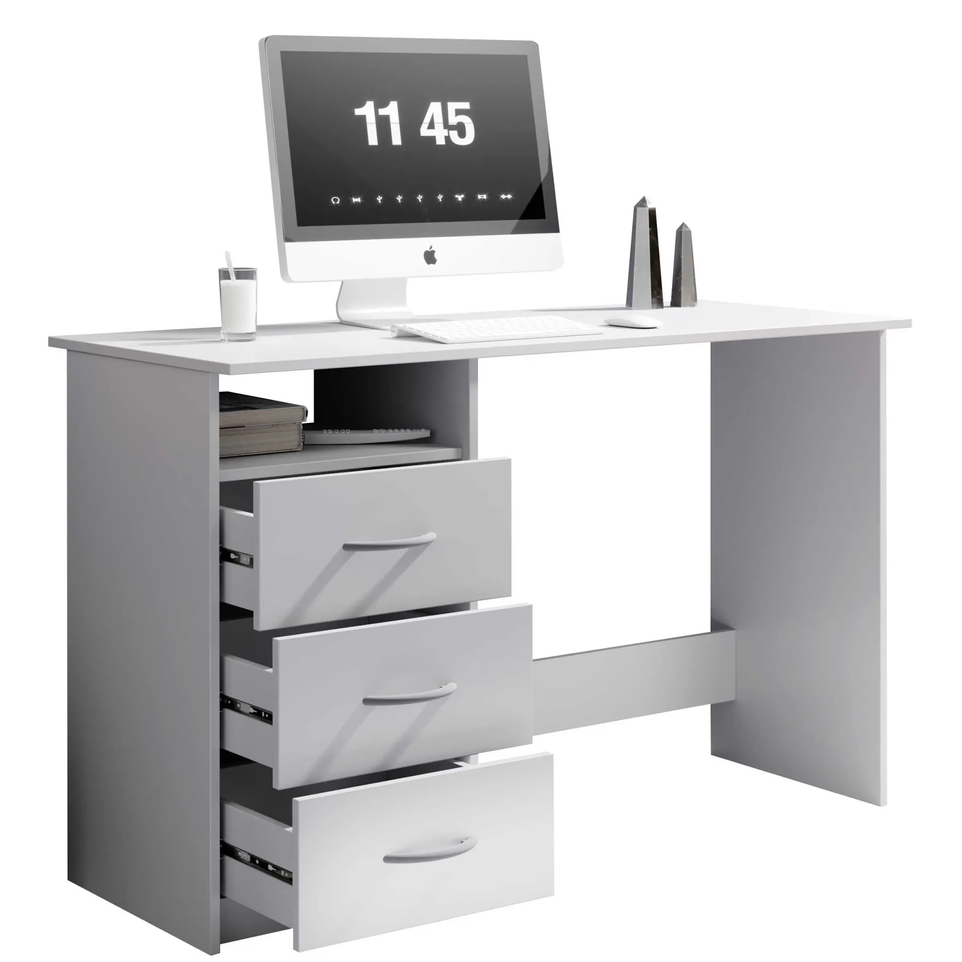 Emob Schreibtisch Adriano 123cm mit 3 Schubladen -