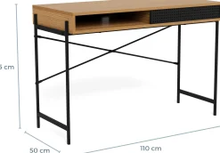 Emob Schreibtisch Angèle 110cm 1 Tür - Wildeiche