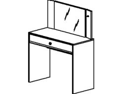 Gautier - Diagone Schreibtisch/Ankleidetisch Under - 94x44x121cm - mit Schublade - Sonoma Eiche/Weiß