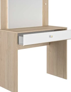 Gautier - Diagone Schreibtisch/Ankleidetisch Under - 94x44x121cm - mit Schublade - Sonoma Eiche/Weiß