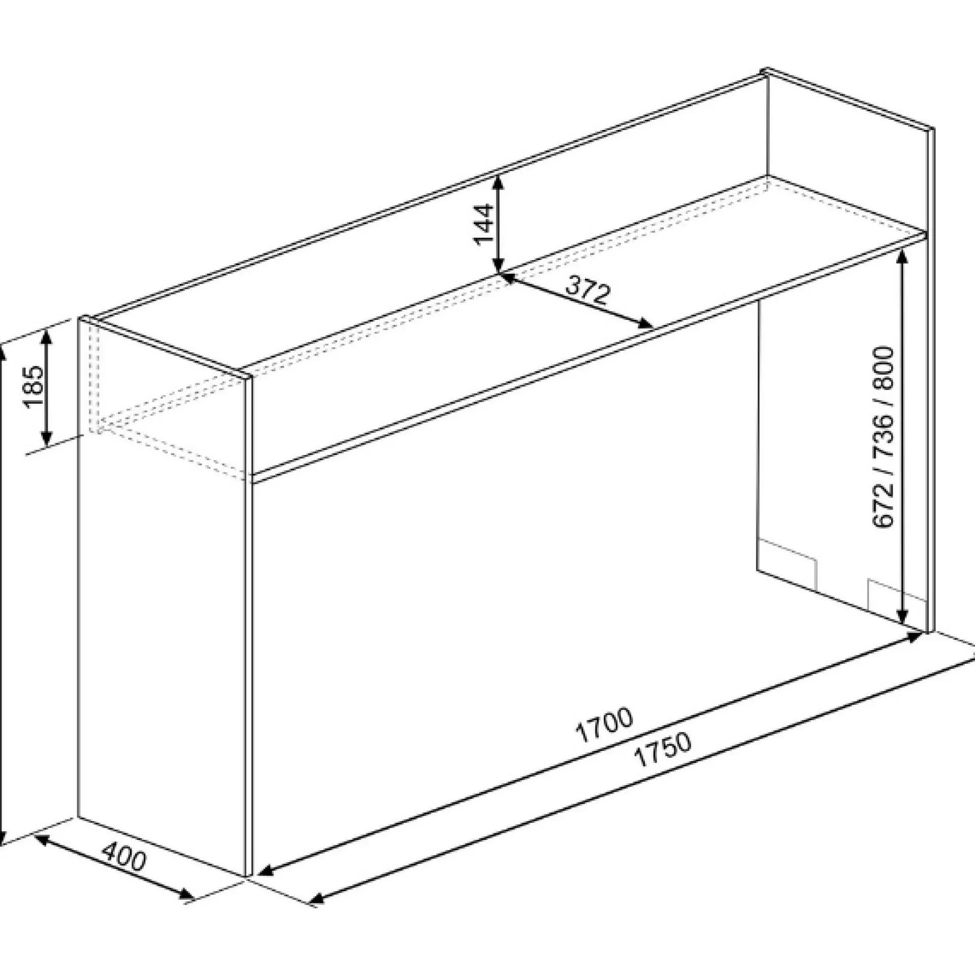 Trasman Schreibtisch auf Rädern Portia 175x40x97 - Eiche/anthrazit