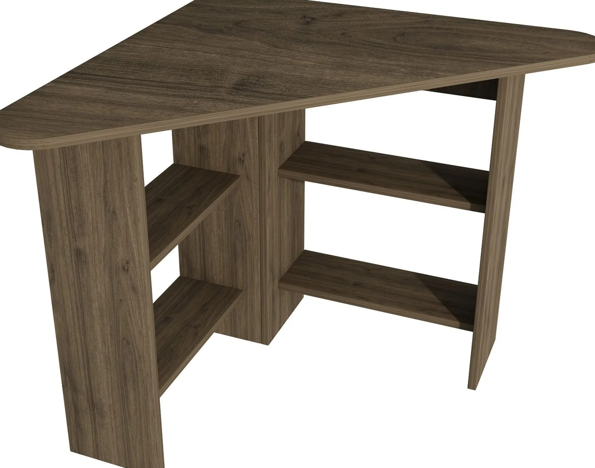 Emob Schreibtisch Corner - 100% MELAMINE - Nussbaum - 80 x 73,8 x 80 cm