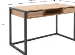 Finori Schreibtisch Damon 120cm 2 Schubladen - Eiche/anthrazit