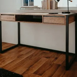 Finori Schreibtisch Damon 120cm 2 Schubladen - Eiche/anthrazit