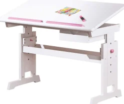 Kinder Interlink Schreibtisch Dana mit kippbarer Tischplatte - Blau/Rosa