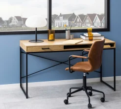 Emob Schreibtisch Dover mit Schublade - Wildeiche/schwarz