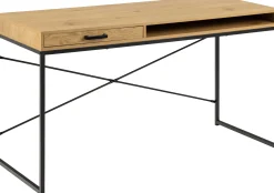 Emob Schreibtisch Dover mit Schublade - Wildeiche/schwarz