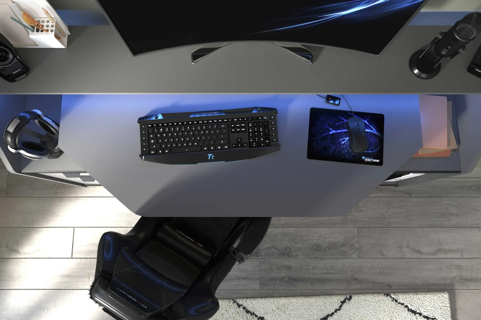 Kinder Parisot Schreibtisch-Gaming mit LED-Streifen