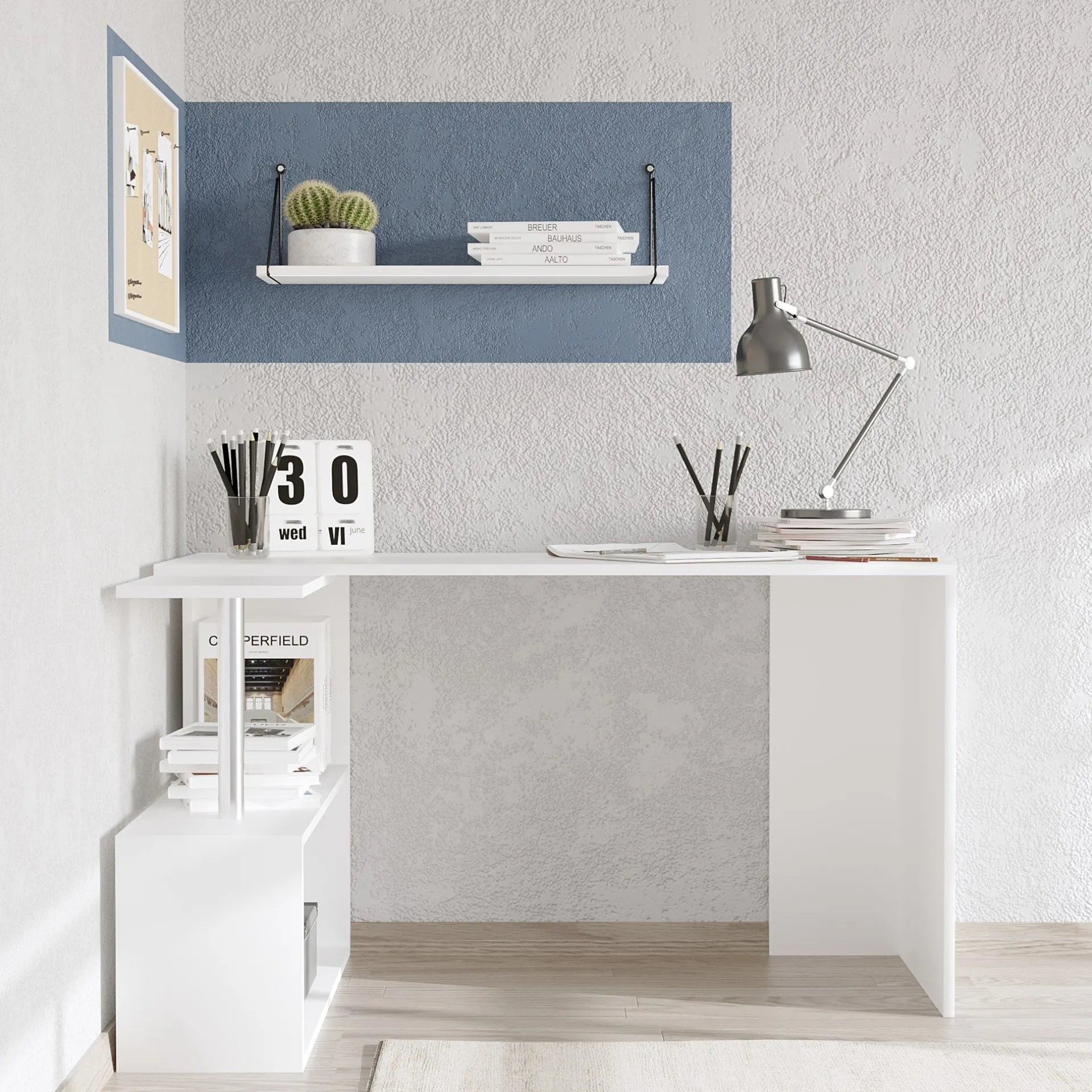 Emob Schreibtisch Gelincik - 100% MELAMINE - - 130 x 74 x 94 cm