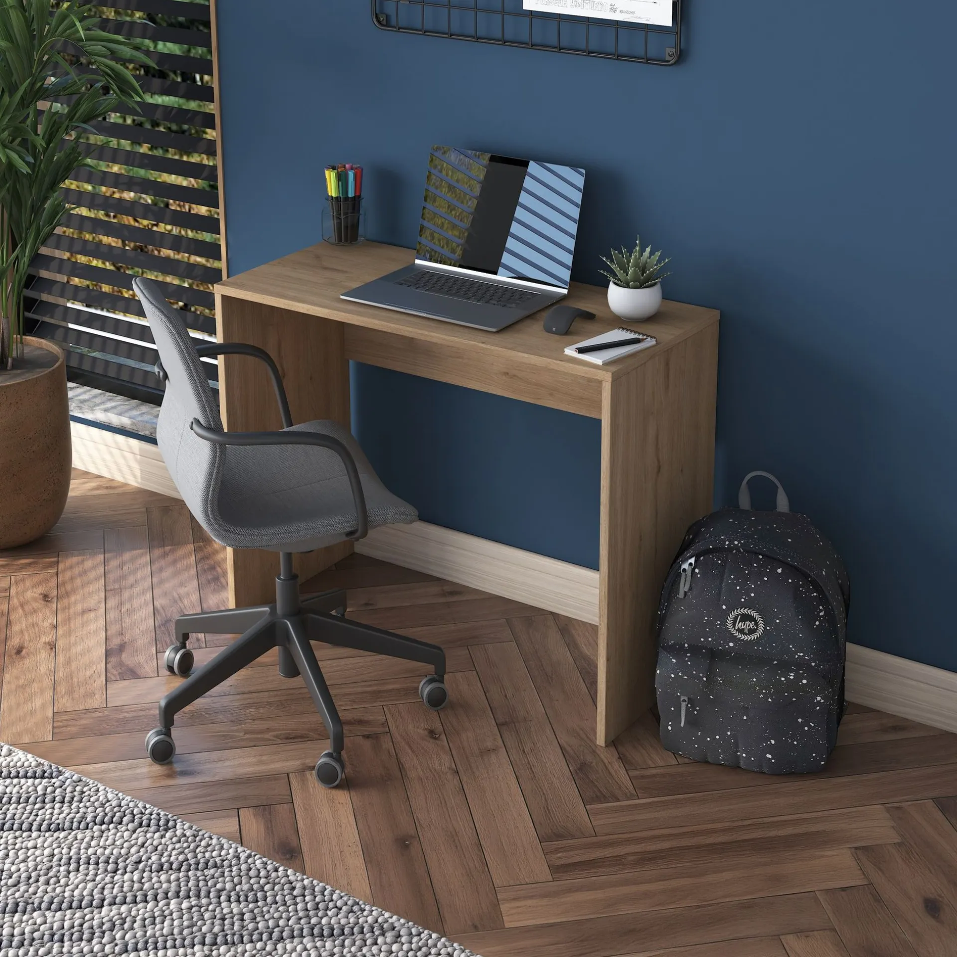 Emob Schreibtisch HA114 - 100% MELAMINE - Nussbaum - 90 x 73 x 40 cm