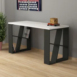 Emob Schreibtisch Honey - 100% MELAMINE - Weiß - 140 x 75 x 60 cm