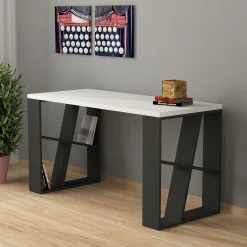 Emob Schreibtisch Honey - 100% MELAMINE - Weiß - 140 x 75 x 60 cm