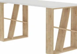 Emob Schreibtisch Honey - 100% MELAMINE - Weiß - 140 x 75 x 60 cm