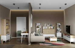 Temahome Schreibtisch Horizon 134cm - Eiche/Weiß