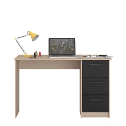 Kinder Parisot Schreibtisch Infino mit 3 Schubladen - Eiche/schwarz