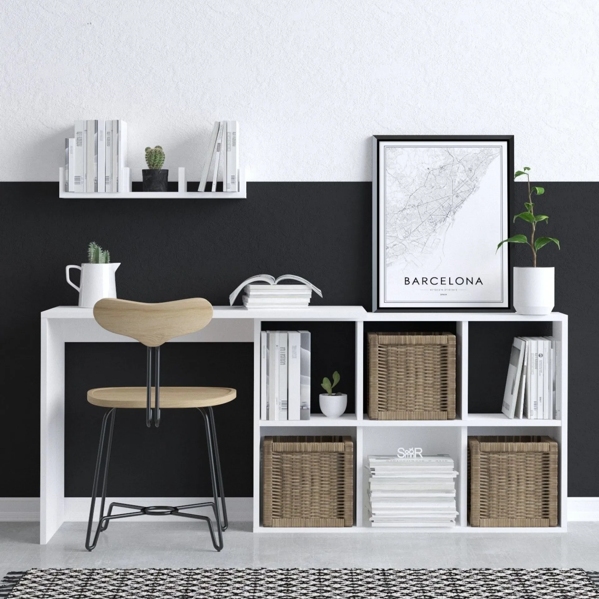 Emob Schreibtisch Jack - 100% MELAMINE - - 74 x 145 x 45 cm