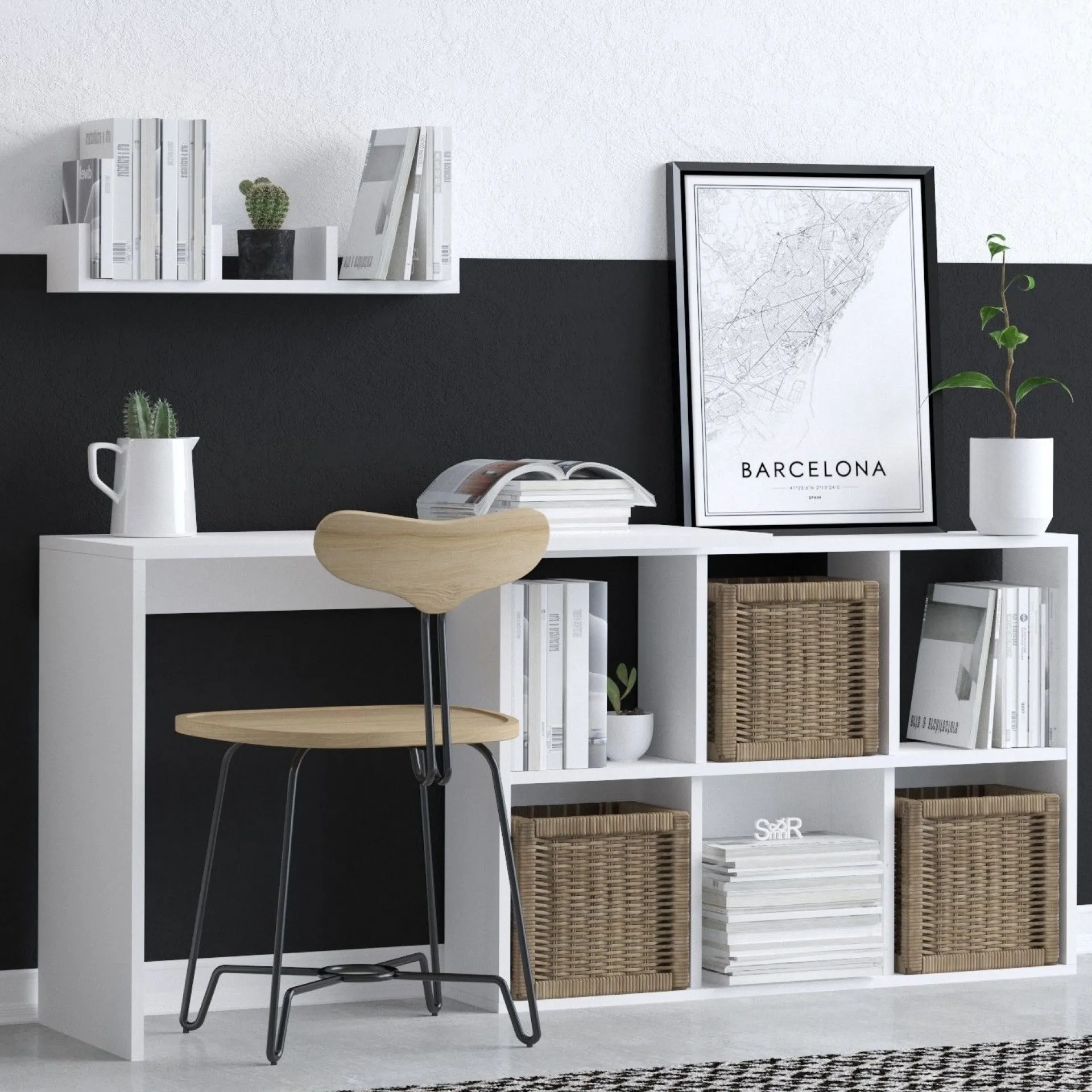 Emob Schreibtisch Jack - 100% MELAMINE - - 74 x 145 x 45 cm