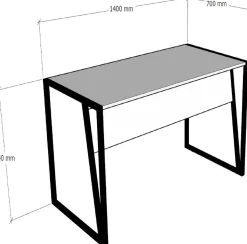 Emob Schreibtisch Kemer - 100% MELAMINE - Nussbaum - 140 x 74 x 70 cm