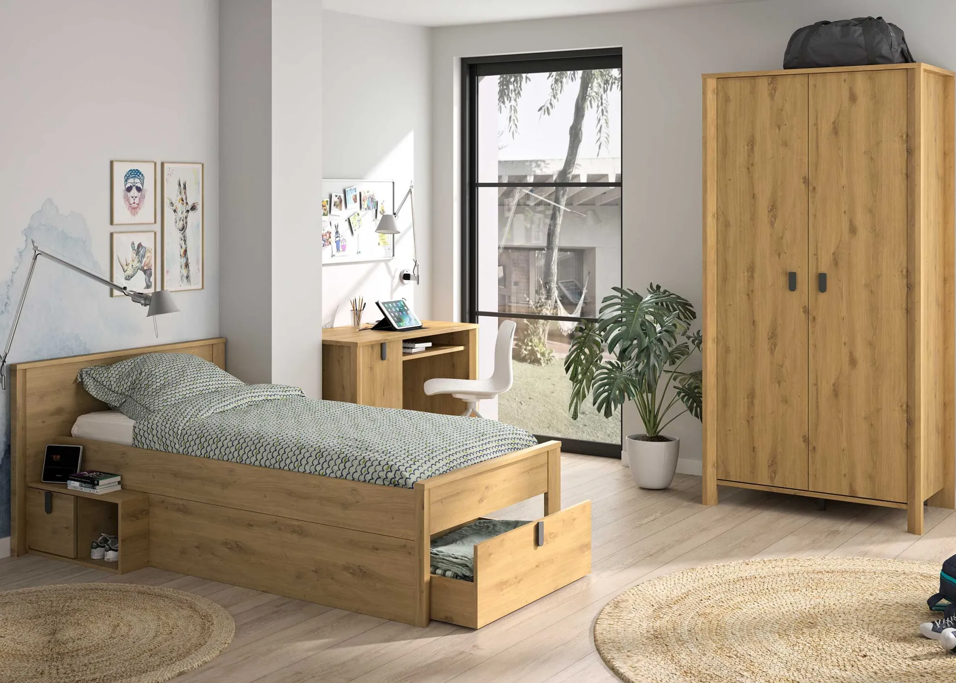 Gautier - Gami Schreibtisch Lugano | 110 x 56 x 77 cm | Design Artisan Oak