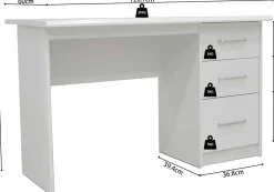 Kinder Rousseau Schreibtisch Mateo 121x60x75cm mit drei Schubladen -
