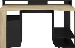 Parisot Schreibtisch Meta - 152x61x87cm - mit LED-Beleuchtung - Eiche Dekor/schwarz