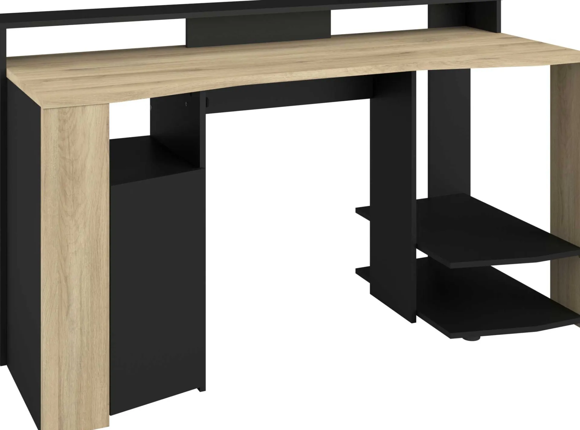 Parisot Schreibtisch Meta - 152x61x87cm - mit LED-Beleuchtung - Eiche Dekor/schwarz