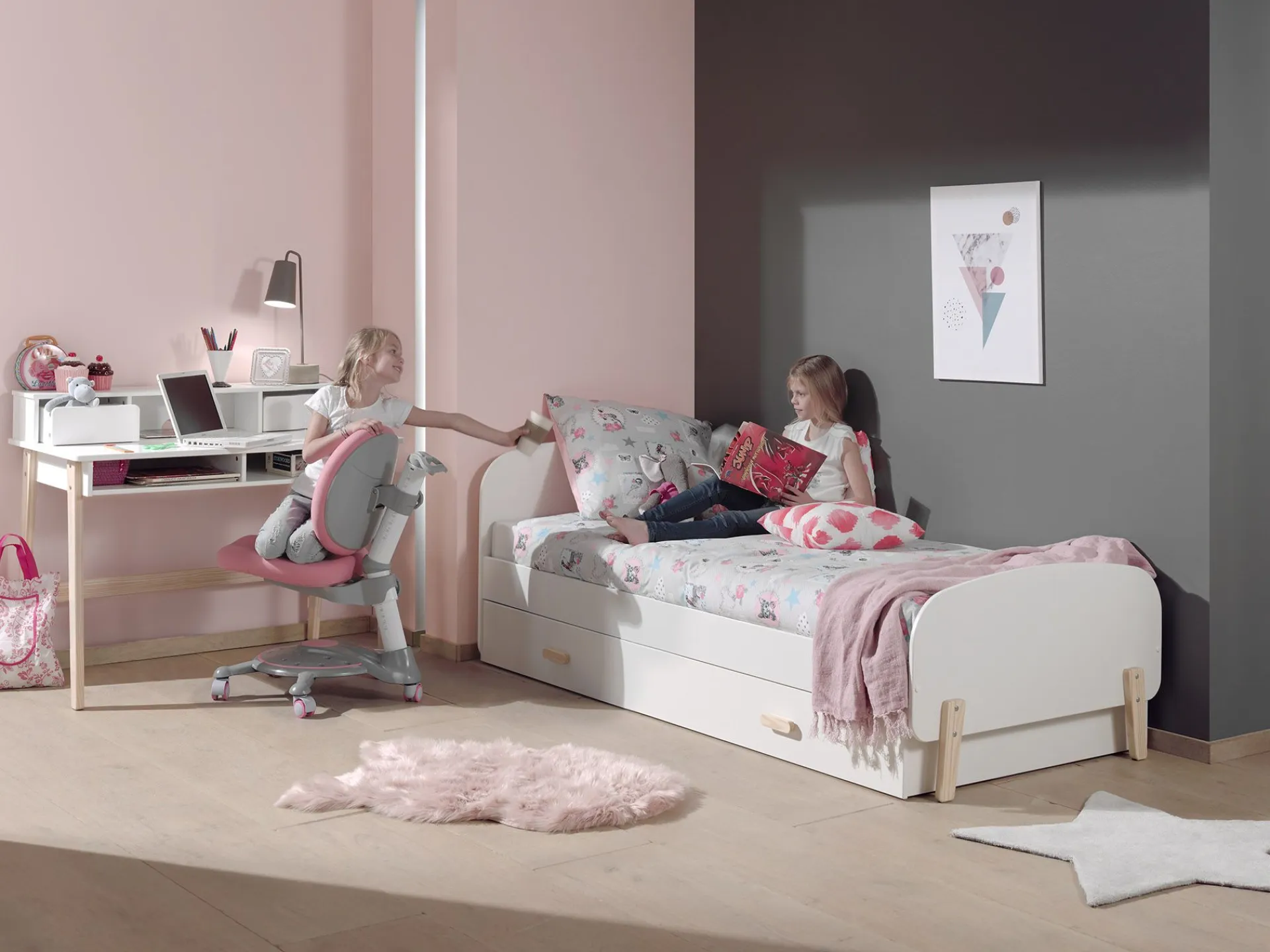 Kinder Vipack Schreibtisch mit Aufsatz Kiddy