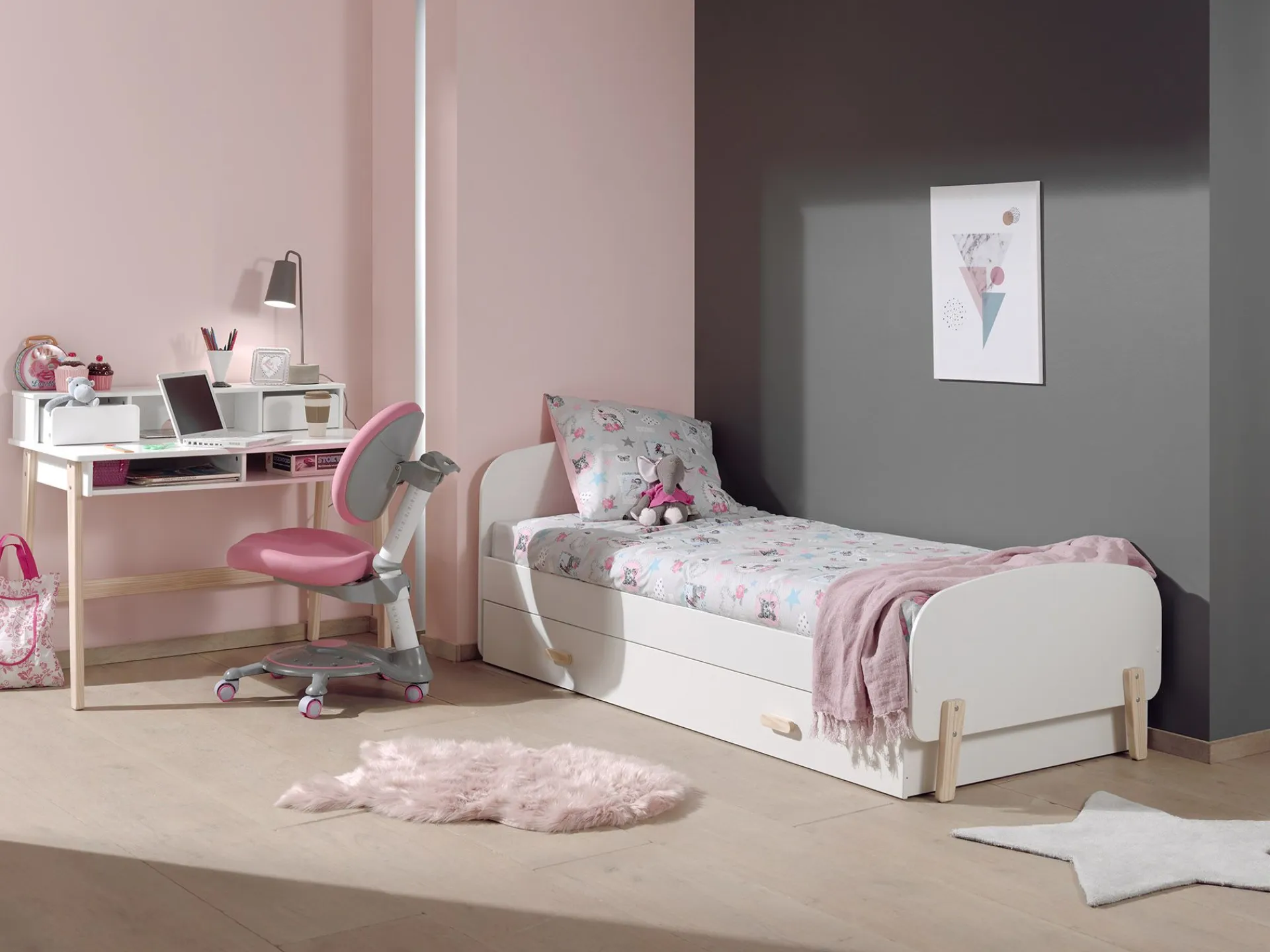 Kinder Vipack Schreibtisch mit Aufsatz Kiddy