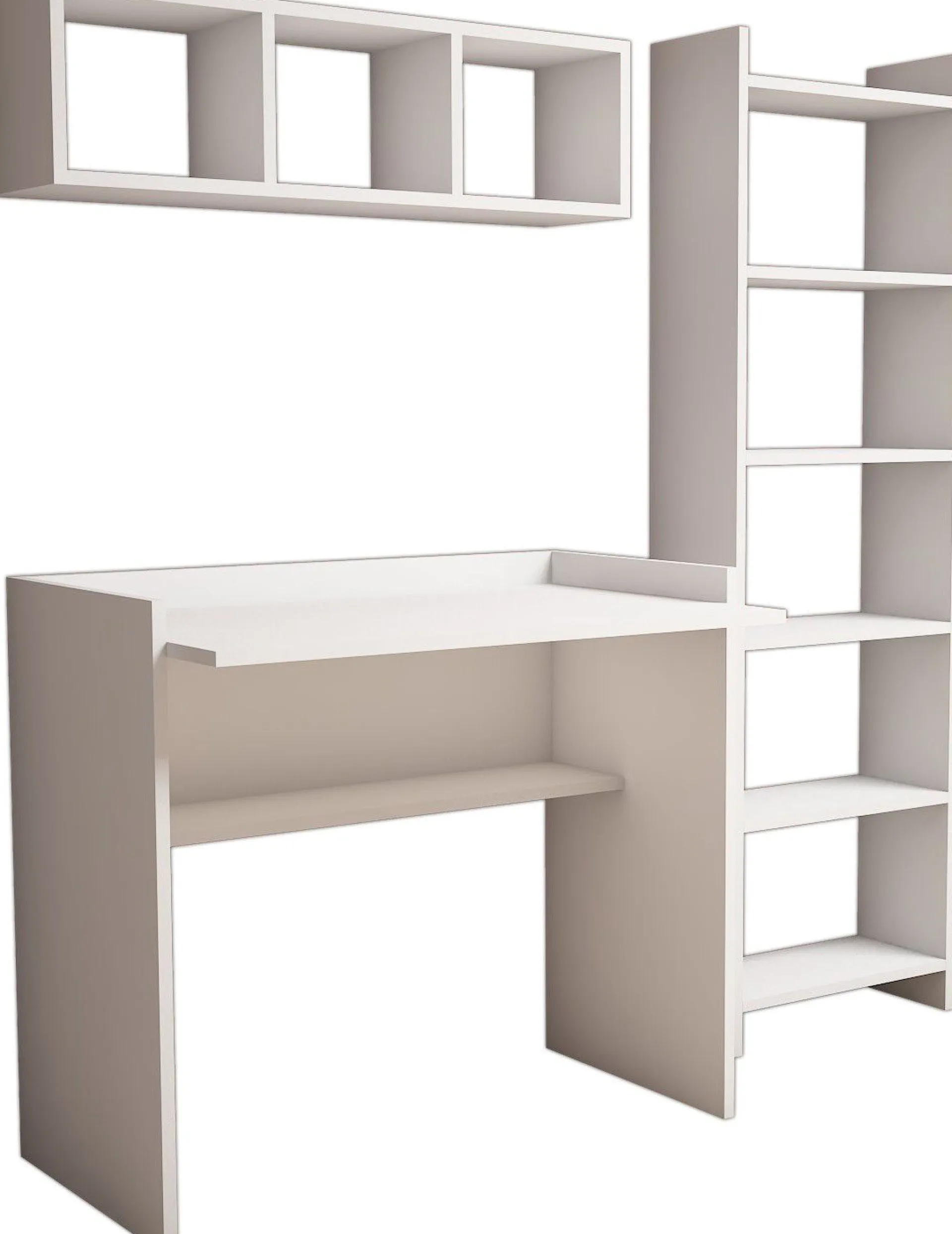 Emob Schreibtisch mit Bücherregal Matilda - 100% MELAMINE - - 90 x 160 x 58 cm