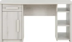 Kinder Gautier - Gami Schreibtisch Morris 136cm mit 1 Tür, 1 Schublade und 3 Fächern - gebleichte Helvezia-Eiche