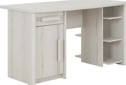 Kinder Gautier - Gami Schreibtisch Morris 136cm mit 1 Tür, 1 Schublade und 3 Fächern - gebleichte Helvezia-Eiche