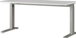Germania Schreibtisch Osmond 160cm mechanisch verstellbar - hell/silber