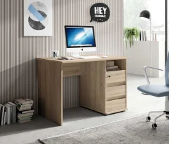Emob Schreibtisch Primos 110cm mit 3 Schubladen - Eiche