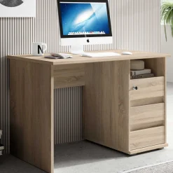 Emob Schreibtisch Primos 110cm mit 3 Schubladen - Eiche