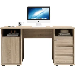 Emob Schreibtisch Primos 145cm mit 3 Schubladen und 1 Tür - Eiche