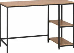 Rousseau Schreibtisch Riko 120cm mit 2 Ablagen - schwarz/braun