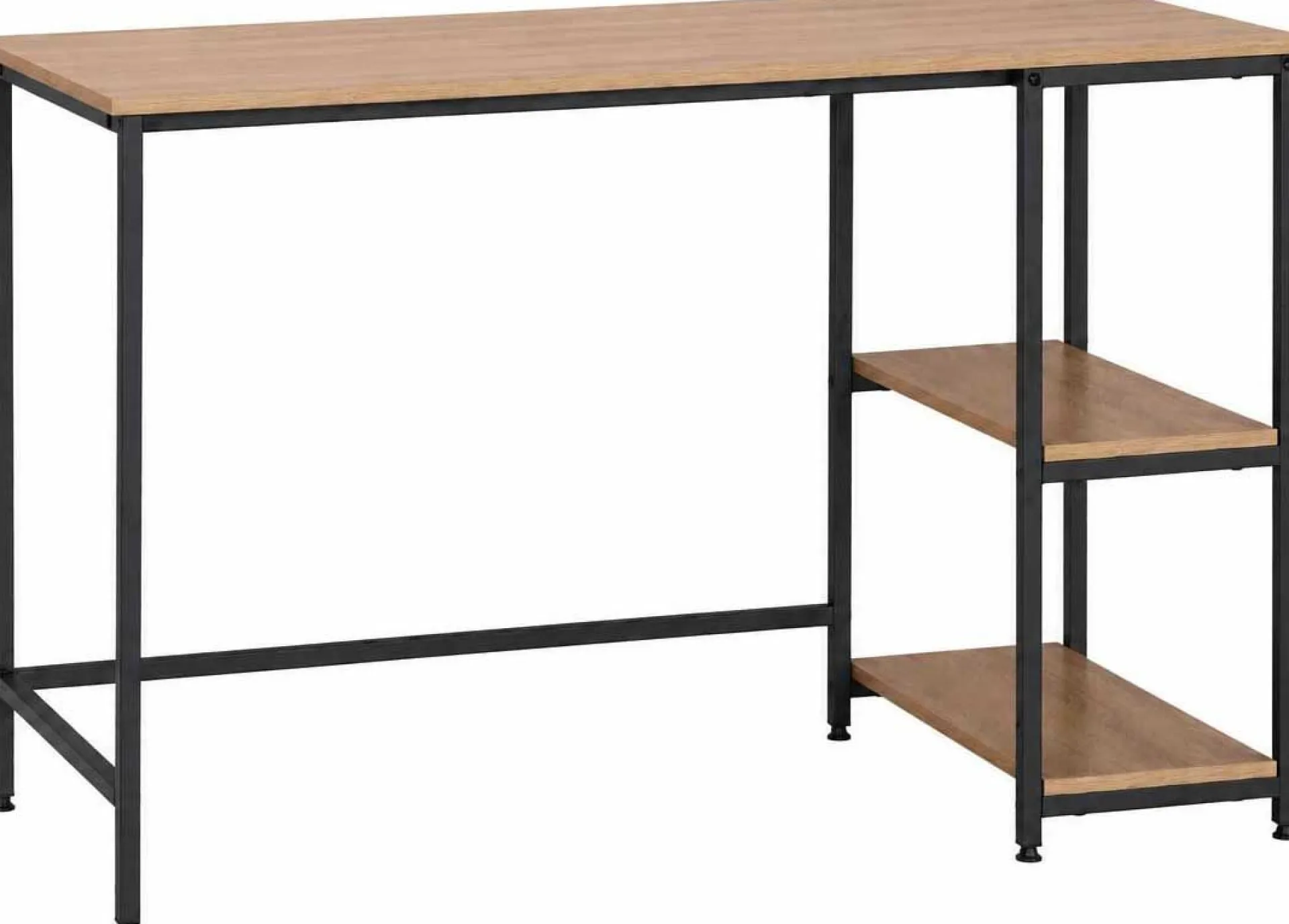 Rousseau Schreibtisch Riko 120cm mit 2 Ablagen - schwarz/braun